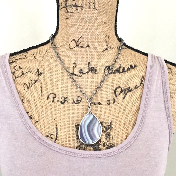 Jewelry - Boho style adjustable length necklace gray stone
